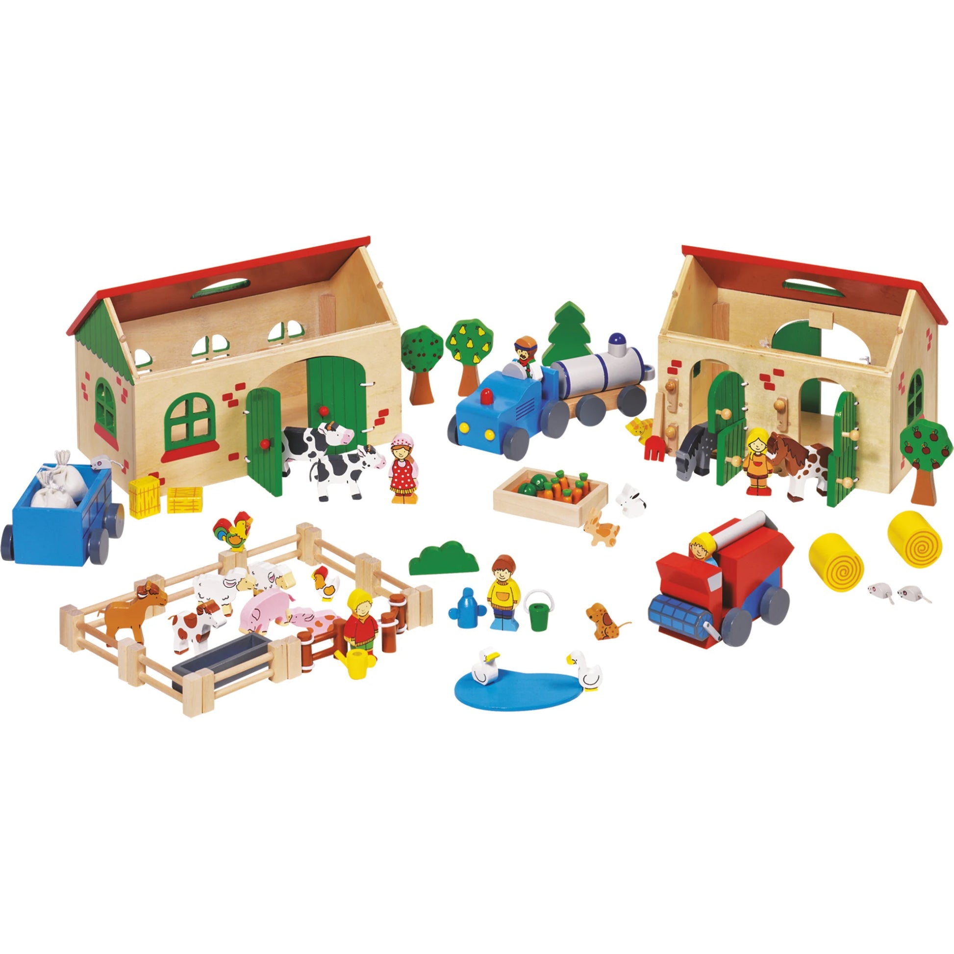 Détail des 71 accessoires inclus dans ce jeu en bois éducatif pour enfant